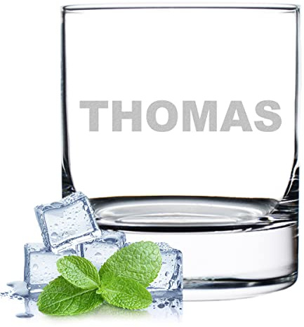 polar-effekt Wasserglas mit Wunschgravur - mit Wunschname graviert - 320 ml Volumen - für Wasser, Saft, Mix-Getränke - Geburtstagsgeschenk, Weihnachten - Geschenk für Kinder und Erwachsene