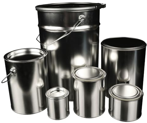 AllorA Leerdose, Blechdose, Farbdose, Lackdose - aus Weißblech - zur Abfüllung von Lacken & Farben (inkl. Deckel) (5 Liter (korrosionsgeschützt))