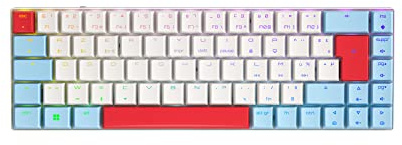 CHERRY MX-LP 2.1 Compact Wireless, Clavier de Gaming sans Fil 68 Touches, Disposition Française (AZERTY) Switches Mécaniques MX Low Profile Speed, Blanc