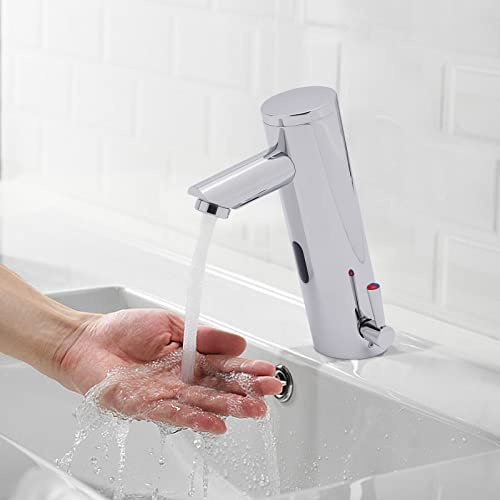Infrarot Sensor Wasserhahn, Bad berührungslose Waschtischarmatur Mischbatterie für Waschbecken Badzimmer Infrarot badarmaturen Mischbatterie Messing