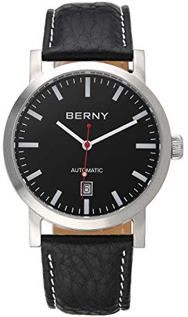 BERNY Männer Mechanic Kalender Automatische Uhr mit leuchtendem großem Gesicht mit Datumsfunktion Armbanduhr