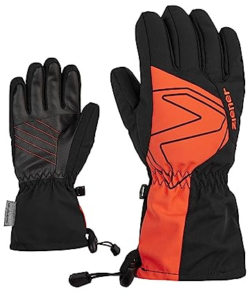 Ziener Laval skidor/vintersporthandskar för barn | Vattentäta, extra varma, ull, svart. Burnt Orange, 3