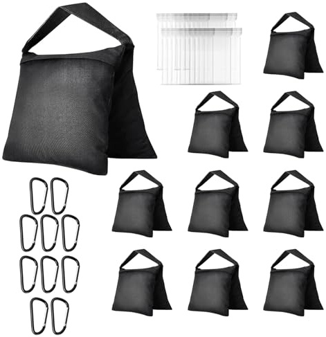 EMART 10 Pcs Sac de Sable Résistant pour Trépied de Photographie, Studio Photo et Vidéo, Jardin - Noir
