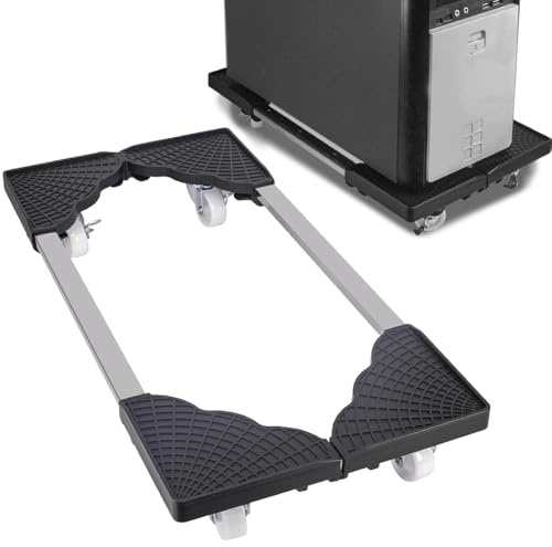 Niciksty Soporte CPU para Torre Ordenador, Soporta hasta 40kg, Ajustable Móvil con 4 Ruedas de Bloqueo, Negro