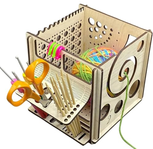 BommFu Garnschale Zum Häkeln | Wollknäul Organizer | Häkelkorb Organizer | Garnspenderschale Aus | Garnhalter Aus Für Strick- Und Häkelprojekte - Bastel- Und Strickhalter
