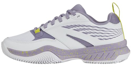 K-Swiss Women's SpeedEx Padel Shoe, White/Wisteria/Evening Primrose, 8.5 M