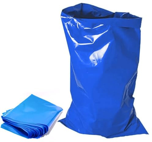 Extra Strong Heavy Duty Blue Rubble Sacks Builder Bags Reliable Solution for Tough Clean-up Jobs Deals with construction debris, garden waste, household clutter (100)