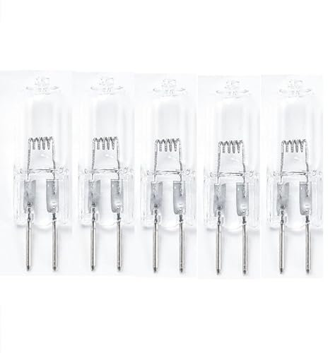 JZLBBC Lot De 5 Halogène Ampoules Capsule GY6.35 Ampoules Halogènes G6.35 24V 50W Variable Blanc Chaud Halogène Gy6.35 Pour Lampe D'Aromathérapie Lampe En Cristal Projecteur,50W