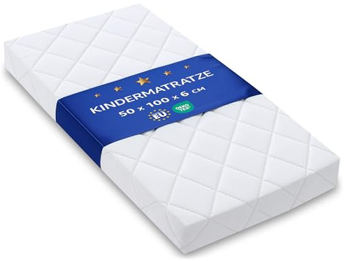 Totsy Baby Beistellbett Matratze 50×100 cm für Babywiege Wiege Moseskorb Babywanne Babybett Kinderbett Boxspring Kinderwagen Buggy Laufstall – atmungsaktiv & waschbar 50 x 100 Oeko-Tex