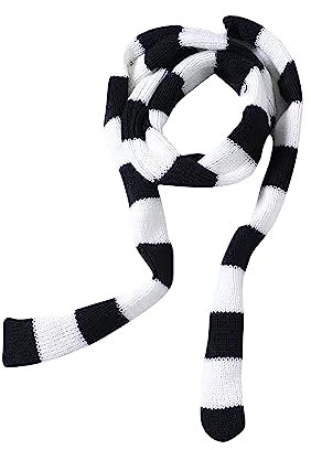 MUUYYI Damenschal, dünne Schals, lange Schals, lässig, Reisen, Einkaufen, Fotografieren, Schal für Jugendliche, Dickes Schwarz und Weiß, Einheitsgröße