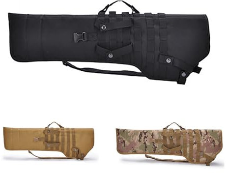 ANSNOW Weiche Gewehrkoffer Langer Einzelner Waffenkoffer, Lange Gewehrtasche Mit Schultergurt, Taktische Waffentasche Für Schrotflinte Oder Gewehr Outdoor-Schießstand Jagdschießen/Schwarz