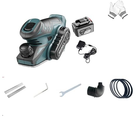LeTkingok Mini Raboteuse à Bois électrique Au Lithium Domestique 12V 710W, Raboteuse électrique Portative Multifonctionnelle de Retenue Sans Fil
