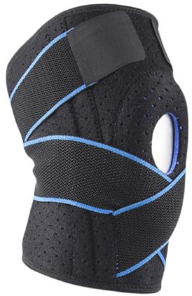 Genouillère de Sport, Genouillère avec stabilisateurs latéraux et coussinets en gel, Genouillère avec Stabilisateurs Latéraux et Coussinets, Réglable Genouillère Rotulienne et Ligamentaire