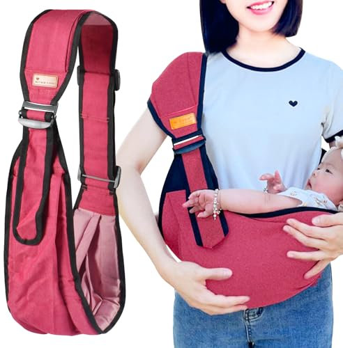 Kleinkind Trage Seitlich,Ergonomisch Toddler Carrier,Kindertrage Carrier Ab 1Jahre 3 Jahre,Verstellbare Baby Trage Für Neugeborene Bis 12-36 Monaten,Kleinkinder bis 20KG (Rosa 1)