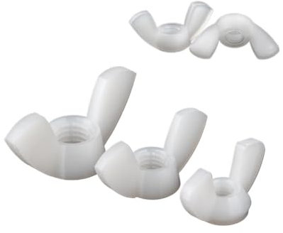 SellGood Handmutter 10–50 Stück weiße Nylon-Flügelmuttern aus Kunststoff, von Hand festdrehbare Schmetterlingsmutter M3, M4, M5, M6, M8, M10, M12 zur Montage von Bolzen und Schrauben(M4-50pcs)