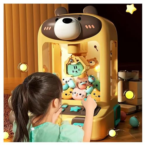 TYBEITAO Candy Grabber avec Lumières Et Musique,30 Peluches Et 10 Gashapons ， Machine à Sucreries pour Les Cadeaux d'anniversaire De Noël,Bear