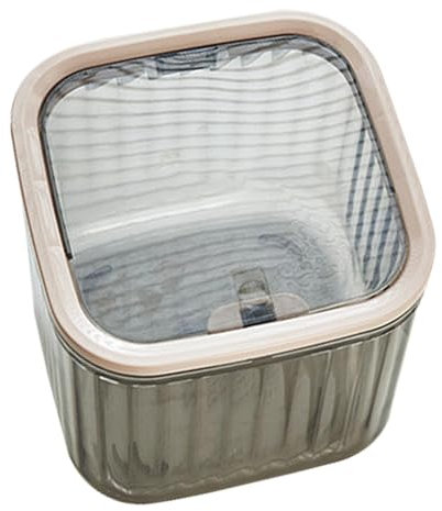 Poubelle De Bureau Compacte - Poubelle de Bureau avec Couvercle à Pression | Conteneur Transparent Gain de Place, Organisateur Cosmétique Corbeille pour Salle de Bain, Bureau et Dortoir