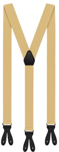 Zukunftsenkel Elegante Hosenträger 3,5 cm X-Form mit Knopfverschluss Verstellbar für Herren & Damen, ohne Clips Anzughosenträger zum Knöpfen mit 6 Knopfloch Suspender