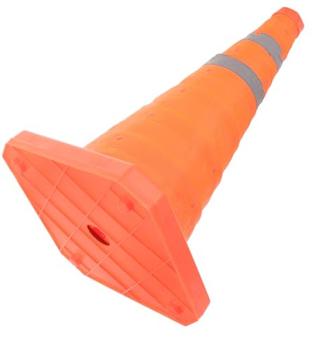 IMIKEYA Cono De Tráfico De Seguridad Vial Plegable De 45 Cm Color Naranja Sin Luz Para Control De Tráfico Estacionamientos y Construcción, Resistente y Portátil