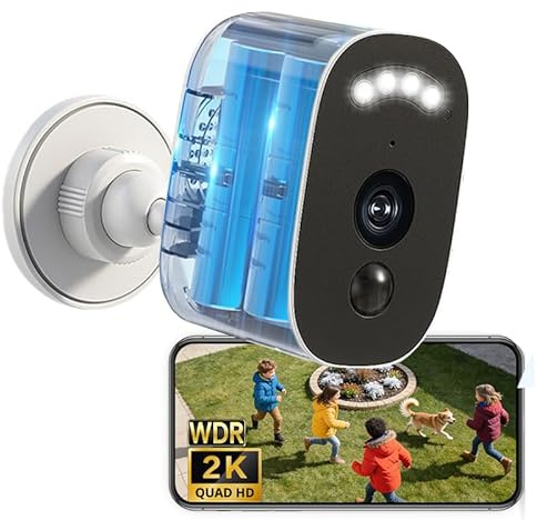 JOOAN 2K Wireless WiFi Security Camera Outdoor 5200mah Rechargeable Battery Color Night Vision, Motion/Human Detect Siren Floodlight, 2 Way Audio, Remote Access,Cloud/Card Storage,Alarm Record