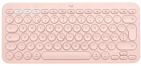 Logitech K380 kabellose Tastatur für Windows, macOS, iPadOS, Android oder Chrome OS, PC, Mac, Laptop, Smartphone, Tablet, Schweizer QWERTZ-Layout - rosa [Bulkware - Ohne Verpackung]