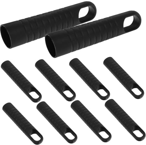 BAZEITFLOW 10pcs Ergonomic Plastic Broom Handle Grips Replacement for Dustpan and Mop Rods Comfortable End Caps Easy to Install Sweeper Pole Accessories for Household Cleaning Tools
