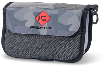 Sänger Top Tackle Systems Iron Claw Softlure Case II, Angelköder-Tasche aus 400D Polyester, 23 x 5 x 16 cm, mit 3 Klarsichthüllen, Netztasche und Karabinerhaken, Grau, Vorfachtasche, Rog-Tasche