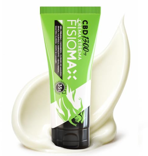 Crema Antiinflamatoria Muscular Fisiomax CBD 1300mg Xtrema - Alivio del Dolor Agudo para Recuperación Deportiva - Con Magnesio y Árnica - 75ml