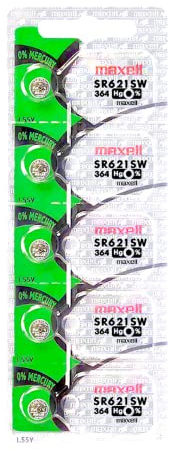Maxell 364 SR621SW, AG1–1 Lot de 5 piles
