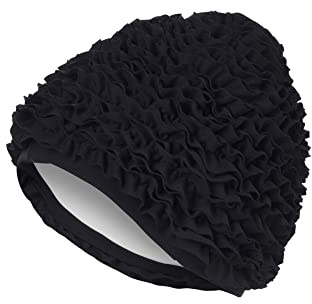 Fashy - Gorro de natación para mujer, color negro