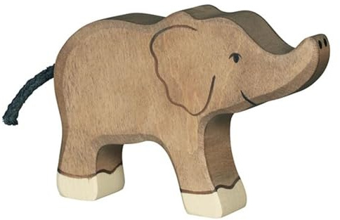 Holztiger 80537 - Spielfigur - Elefant, klein Rüssel hoch