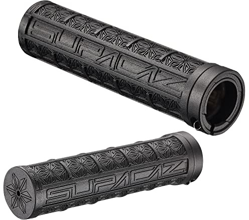 SUPACAZ Grizip Grip Lock-on-Paar Lenkergriffe für Unisex-Erwachsene MTB-Lenker, Schwarz, 31,5 mm