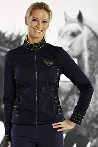 PFIFF 102079 Damen Softshelljacke Denham, Softshell Damenjacke Stehkragen, Blau / Grün XXL