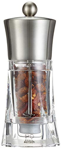 Peugeot 42669C14 Ouessant Macinapepe, Corpo in Acrilico Trasparente, 14 cm, Macinatura Regolabile, Meccanismo in Acciaio Inox