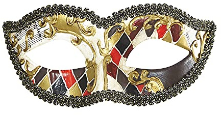 W WIDMANN MILANO Party Fashion - Venezianische Harlekin Augenmaske | Maske, Accessoires, Kostümzubehör für Halloween, Karneval und Mottoparty