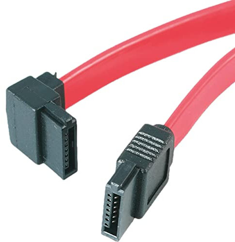 CABLEPELADO Cable SATA II | Cable de Datos | SATA II Serial ATA 3.0 Gbit/s | Cable sata plano | Cable de Conexión interno HDD SSD disco duro | Sata conexón recto | Rojo (90º sin anclajes)