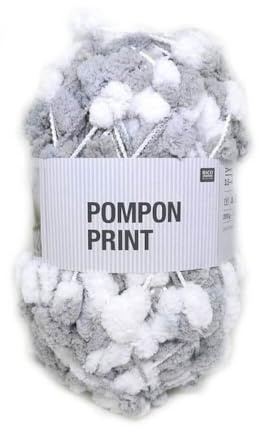 Rico Design Wolle Pompon, 031 grau weiß