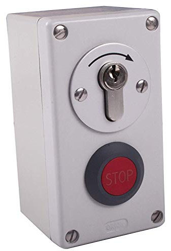 Pulsador de llave en un lado con función de parada, accionamiento de puerta, accionamiento de puerta de garaje, Hörmann (cierre diferente)