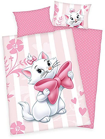Disney Cat Marie Aristochats Parure de lit pour bébé 40 x 60 cm + 100 x 135 cm