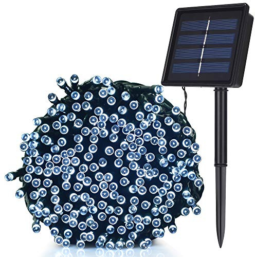 TEKLED® Solar String Lights | 200 LED Decorative String Lights | Waterproof Indoor Outdoor 72FT with Solar Panel | Cold White | for Patio Garden Backyard Home Christmas Tree Party Gazebo Pergola