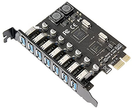 cablecc Adaptateur de carte d'extension PCI-E vers USB 3.0 HUB PCI Express 5 Gbps pour carte mère