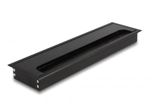 Delock Kabeldurchführung für Tischeinbau mit Bürste 300 x 80 x 28 mm schwarz