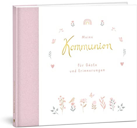 mintkind® Gästebuch Meine Kommunion Blumen I Kommunion Geschenk personalisiert I Buch zur Kommunion Erinnerungsalbum I Fotoalbum Kommunion Feier für Mädchen und Jungen zum Selbstgestalten