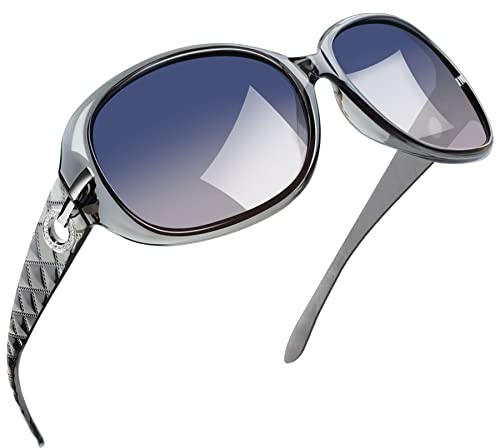 Joopin Oversize Solglasögon Dam Polariserade UV400-skydd | Stora Solglasögon Kvinnor med Strass Moderna Och Eleganta för Resor Körning Och Vardagligt Bruk Blank