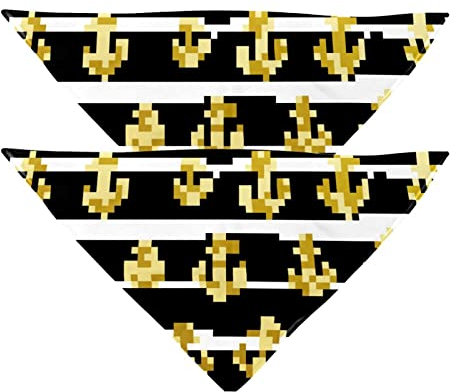 Hundehalstuch, Ozean, gestreift, Anker, Mosaik, Mädchen, Jungen, Haustier-Lätzchen, Hundeschal, waschbar, Zubehör für kleine, mittelgroße und große Hunde, Welpen, Katzen, Haustiere, 2 Stück