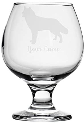 Personalised Alaskan Malamute Engraved Brandy Snifter Glass, Dog Gift for Women, Gift for Men