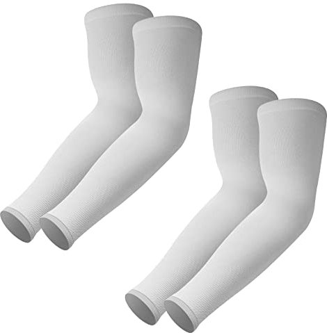 Manguitos Upf 50+ Refrescantes, Anti Uv, De Compresión, Protección Solar, Antideslizantes Para Correr, Ciclismo, Voleibol, Baloncesto (Gris, 2 Pares)