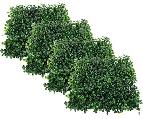 SPORTARC 4 Pcs Artificial Ivy Privacy Fence Screen, Plant Walls Foliage Hedge Grass Mat Greenery Panels for Party Garden Decoration, 25 x 25 cm