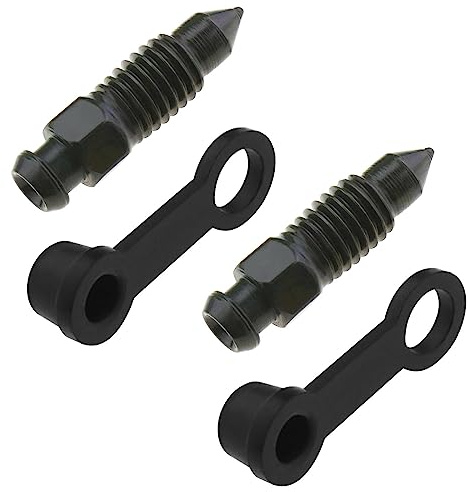 eMagTech 2 Sets M8 x 1,25 mm Bremssattel-Entlüftungsschrauben mit Staubkappen für Motorräder Elektrofahrzeuge Bremsenentlüfter Nippelschrauben