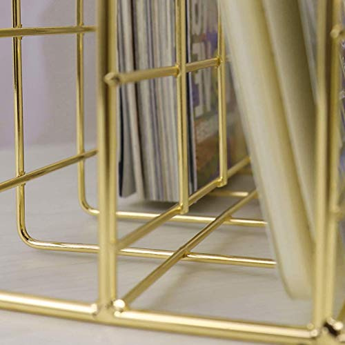 Briefhalter aus Eisen und Metall mit DREI Gittern, Bücherregal, Multifunktionaler Aktensortierer, Organizer (Golden)